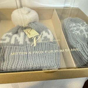 ❄️❄️ “SNOW” POM POM BEANIE & MITTENS